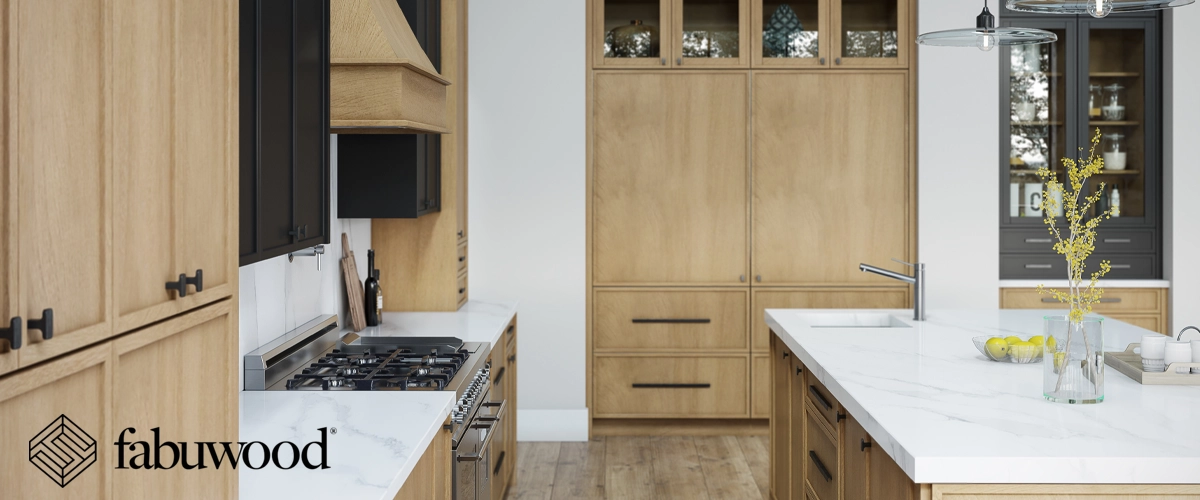 Fabuwood kitchen view with logo