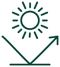 Sun pointing at the deck and the deck bouncing the heat off