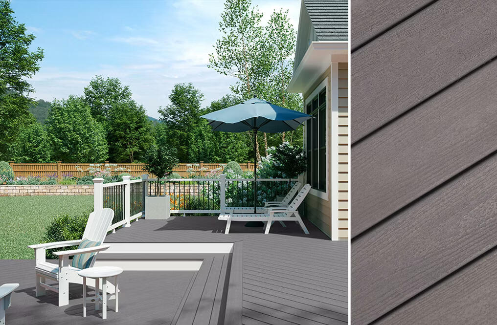 Showing the Pebble Beach Colored Decking