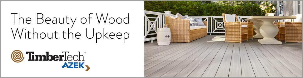 TimberTech AZEK and backed by a 50-Year Warranty Co-Op Ad