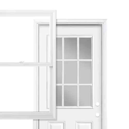 White window and exterior door