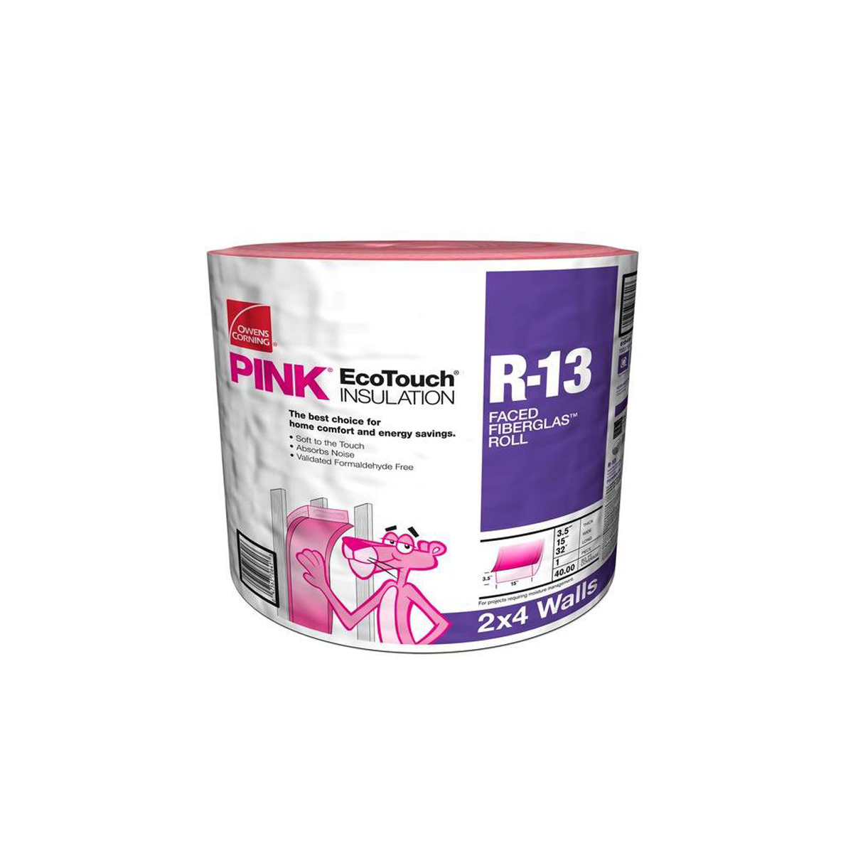 Buy R-13 EcoTouch PINK Ceiling Faced Fiberglass Insulation Batt 15 in. x 93  10 Bags